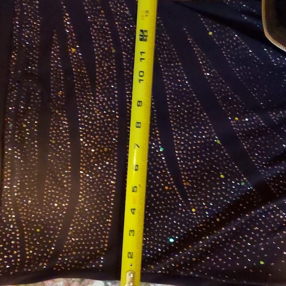 Beautiful Lipstick Strapless Stretch Long Brown Sequined Dress Sz M - Picture 7 of 8